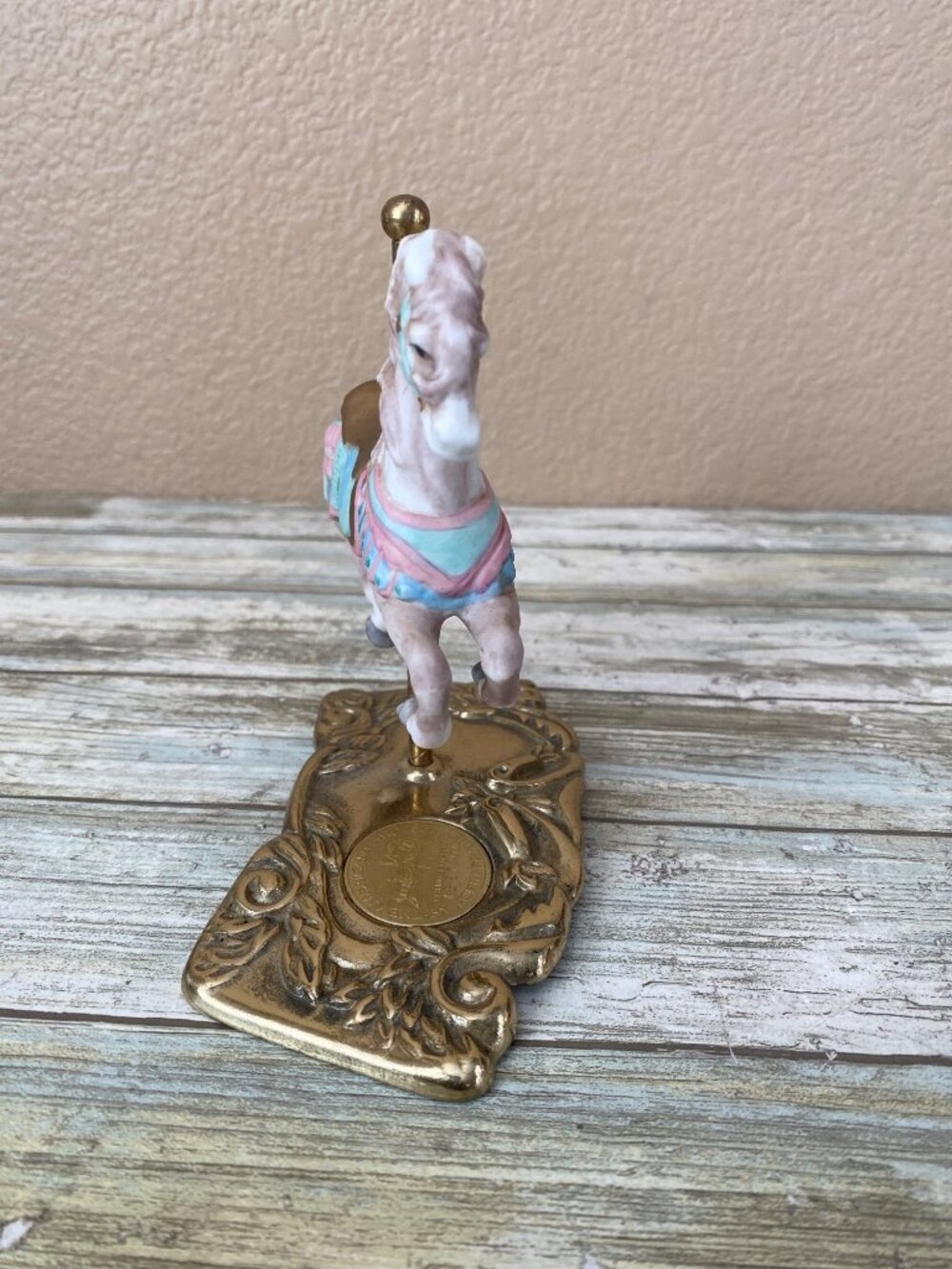 Tobin Fraley Ltd Ed American Carousel Horse Brass Tone w/Coin Inlay 3rd Ed - Picture 3 of 10